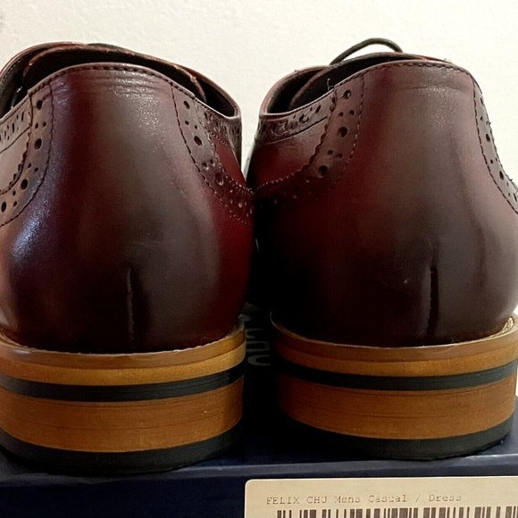 NEW!!! FELIX CHU WINGTIP BROGUE BURNISHED REDWOOD LEATHER SHOES US 12 EU 46 - Picture 5 of 15